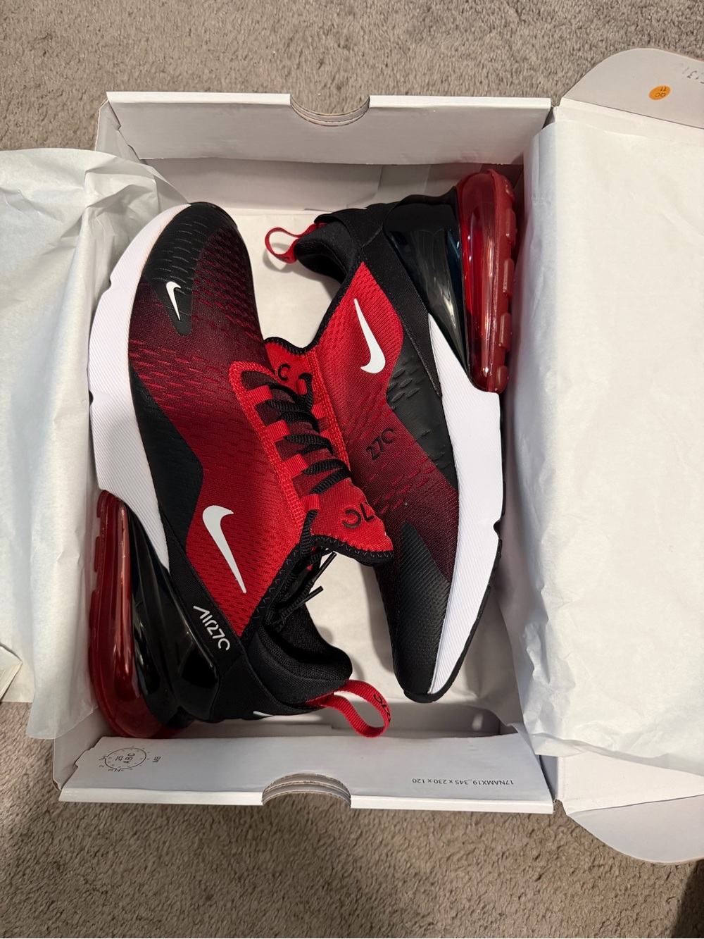 Nike Red and Black Air Max Running Shoes